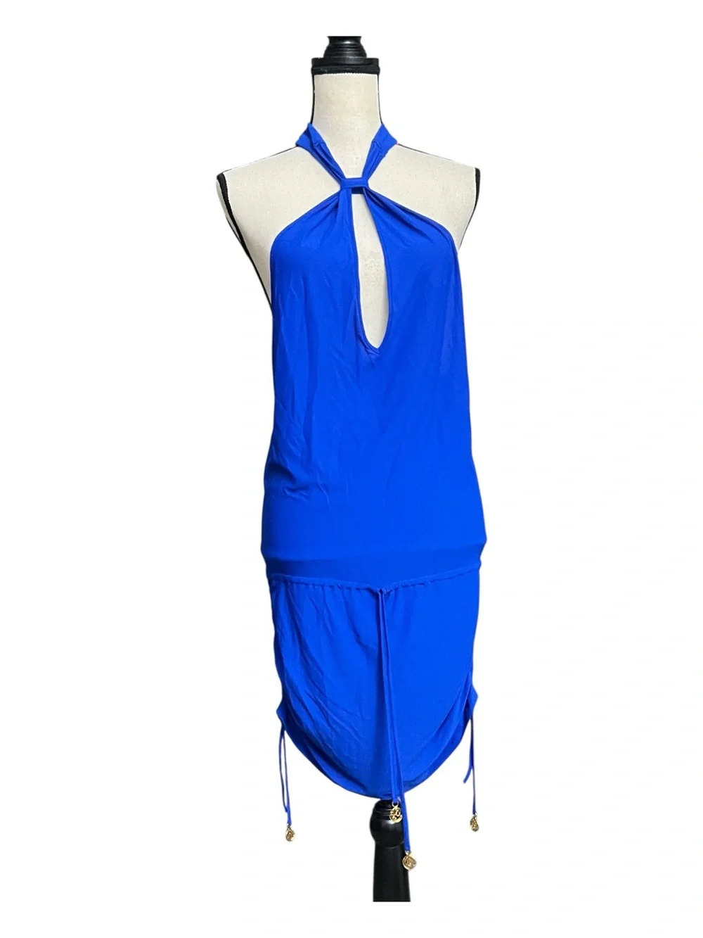 Luli Fama Royal Blue Deep V Swim Coverup Dress Size M